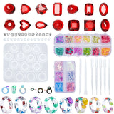 Epoxy Silicone Mold Ring Set Butterfly Sequins Pottery Gemstone Material