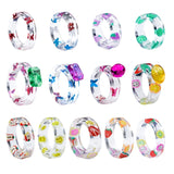 Epoxy Silicone Mold Ring Set Butterfly Sequins Pottery Gemstone Material