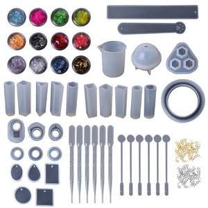 DIY Epoxy Resin Kit Jewelry Making Tools - Pendant Ring Silicone Mold