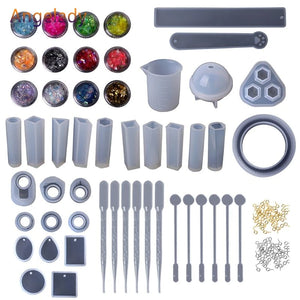 Epoxy Resin Kit DIY Jewelry Making Tools Silicone Mold Necklace Pendant Creative