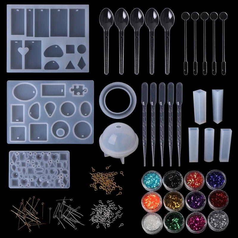 Epoxy Resin Jewelry Making Kit DIY Crafts Silicone Mold