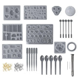 Epoxy Resin Kit with Silicone Mold Diamond Jewelry Making Tools