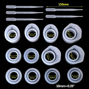Epoxy Resin Kit Silicone Mold Ring Molds 3 Sizes DIY Jewelry Rings