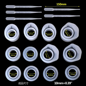 Epoxy Resin Silicone Mold Rings 3 Sizes DIY Jewelry Kit