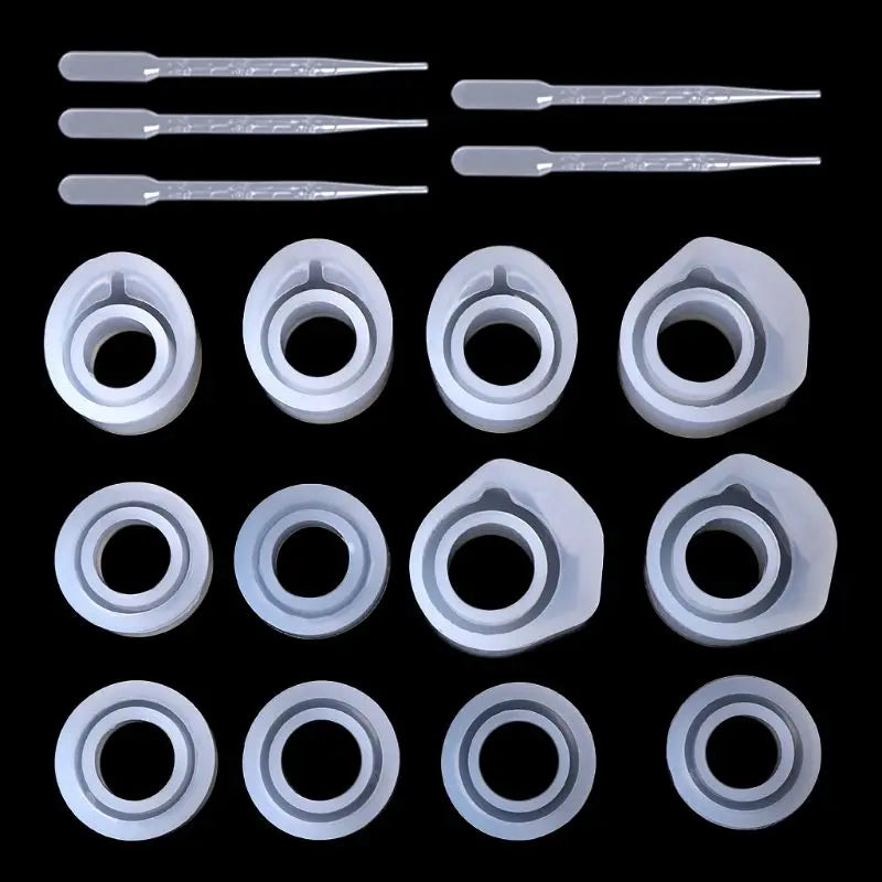 Epoxy Resin Silicone Mold Rings 3 Sizes DIY Jewelry Kit