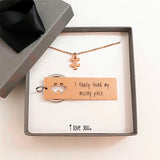 Couple Puzzle Necklace Keychain Set You Are My Missing Piece Engraved