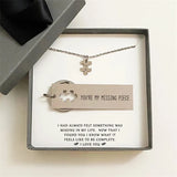 Couple Puzzle Necklace Keychain Set You Are My Missing Piece Engraved