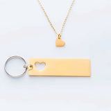 Couple Puzzle Necklace Keychain Set You Are My Missing Piece Engraved