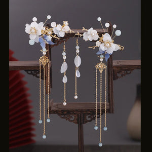 Flower Butterfly Clip & Earring Set Girl Hairpin Headdress