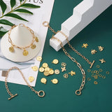 Golden Alloy Bracelet Making Kit with Chains and Pendants