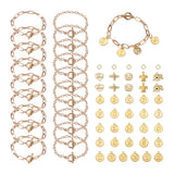 Golden Alloy Bracelet Making Kit with Chains and Pendants