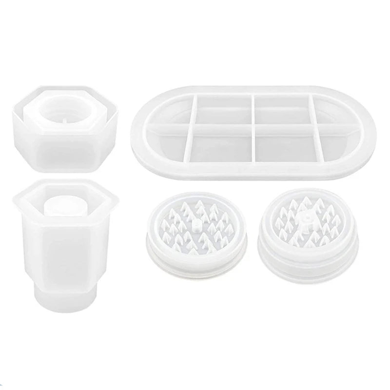 Hexagonal Jar Silicone Mold Spice Grinder Resin Mould DIY Jewelry Decoration