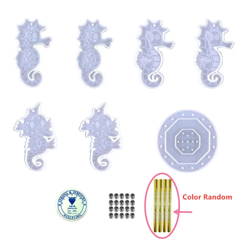 Hippocampus Wind Bell Chime Pendant Silicone Mold DIY Keychain Ornaments