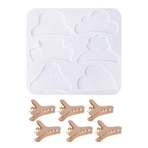 Irregular Shark Hair Pin Mold Silicone Resin Epoxy Barrette Mould