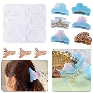 Irregular Shark Hair Pin Mold Silicone Resin Epoxy Barrette Mould