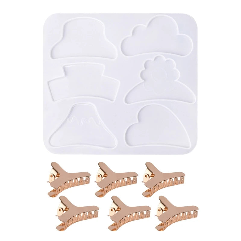 Irregular Shark Hair Pin Mold Silicone Resin Epoxy Barrette Mould