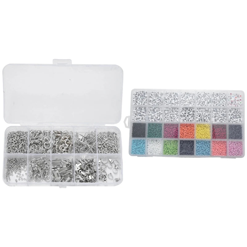 Jewelry Findings & Beads Kit Set, 3mm Glass Seed Beads