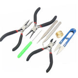 Jewelry Making Tools Set with Pliers, Tweezers, Scissors, Ring, Awl