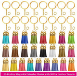 Key Chain Rings Pendants Leather Keychain Tassel DIY Crafts Jewelry Earrings