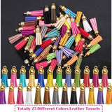Key Chain Rings Pendants Leather Keychain Tassel DIY Crafts Jewelry Earrings