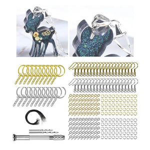 Key Chain Split Rings Pendants for DIY Epoxy Resin Jewelry Crafts