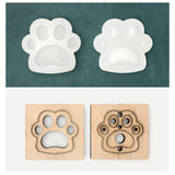 DIY Leather Craft Dog Paw Key Ring Pendant Wooden Mold Die Cutting Mould