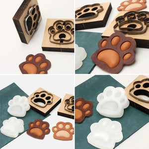 DIY Leather Craft Dog Paw Key Ring Pendant Wooden Mold Die Cutting Mould
