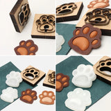 DIY Leather Craft Dog Paw Key Ring Pendant Wooden Mold Die Cutting Mould