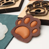 DIY Leather Craft Dog Paw Key Ring Pendant Wooden Mold Die Cutting Mould