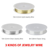Metal DIY Jewelry Making Wire Kit: 12 Findings Beading Pliers Needles
