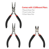 Metal DIY Jewelry Making Wire Kit: 12 Findings Beading Pliers Needles