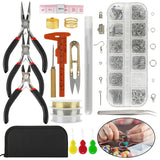 Metal DIY Jewelry Making Wire Kit: 12 Findings Beading Pliers Needles