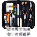 Metal DIY Jewelry Making Wire Kit: 12 Findings Beading Pliers Needles