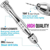 Micro Steel Hand Drill Bits Set with 10 Pcs Precision Pin Vise Twist Drill Bits