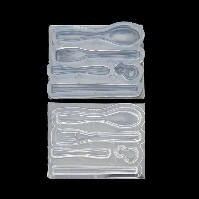 Mini Chopsticks Spoons Forks Resin Silicone Mold DIY Jewelry Making Tools
