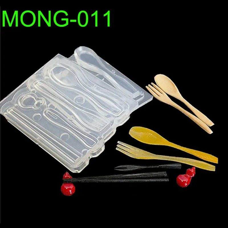Mini Chopsticks Spoons Forks Resin Silicone Mold for Epoxy Resin Jewelry