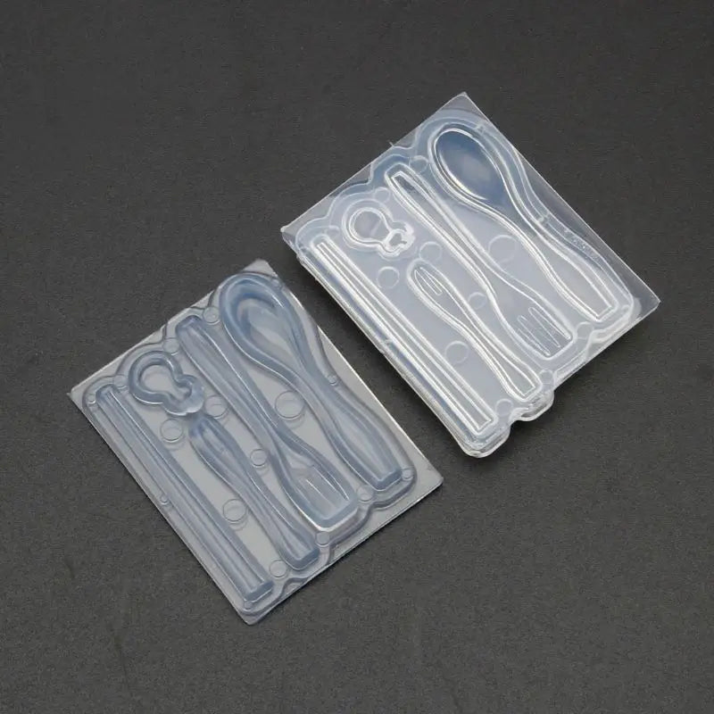 Mini Chopsticks Spoons Forks Mold for Resin Silicone Epoxy Jewelry Tools