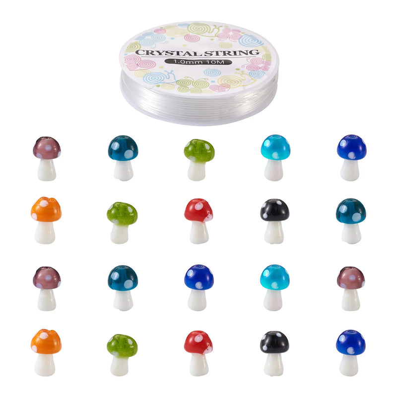 Mixed Mushroom Lampwork Beads Bracelet Kit