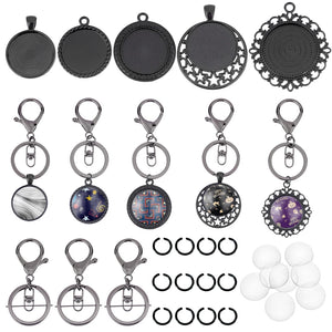 Glass Cabochons Set for DIY Keychain Making