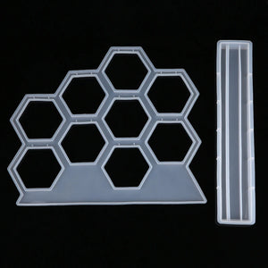 DIY Resin Epoxy Mold Hexagonal Earring Display Stand Jewelry Storage Silicone
