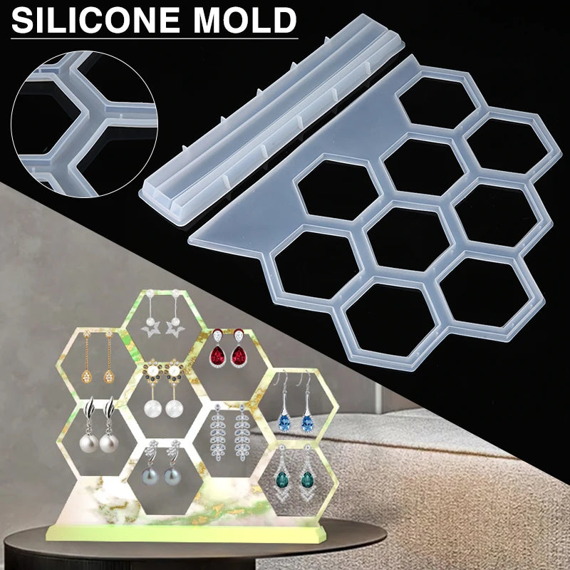 DIY Resin Epoxy Silicone Mold for Hexagonal Earring Hanger