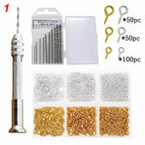 Pin Vise Hand Drill Tools Set Twist Drill Bits Eye Pins MXME