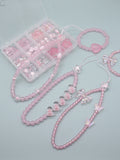 Pink Plastic Beads Jewelry Making Kit for DIY Crafts
