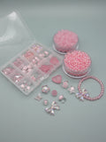 Pink Plastic Beads Jewelry Making Kit for DIY Crafts
