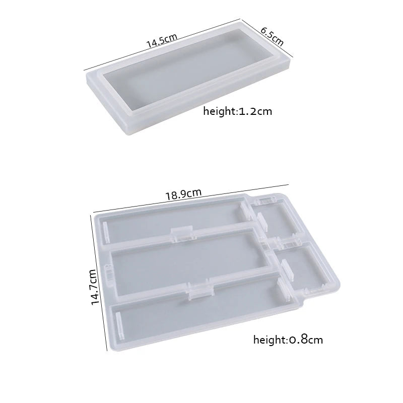 Rectangle Storage Box Resin Mold DIY Epoxy Home Office Decor UV Silicone Mold