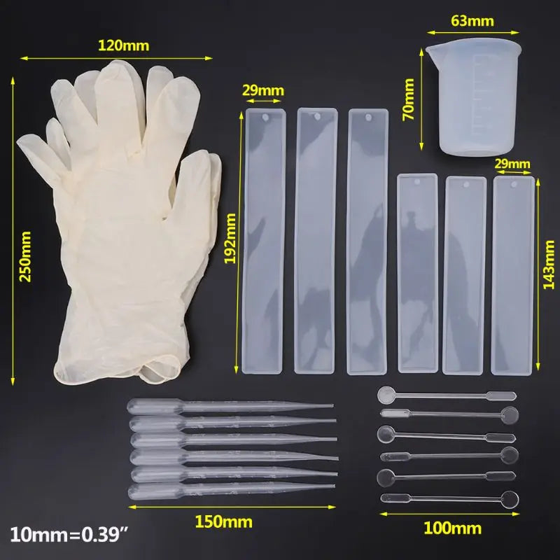 Rectangular Silicone Bookmark Mold DIY Resin Jewelry Craft Tool