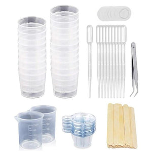 Resin Mixing Kit: Cups, Sticks, Measuring Cups, Disposable Cups