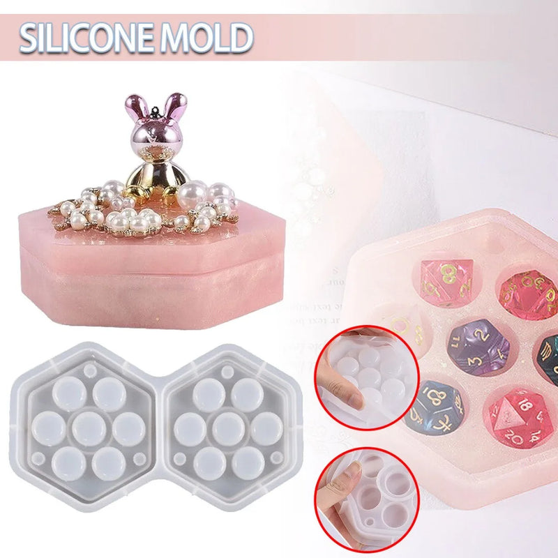 Silicone Jewelry Bead Storage Case Mould Dice Container Epoxy Resin Casting Mold