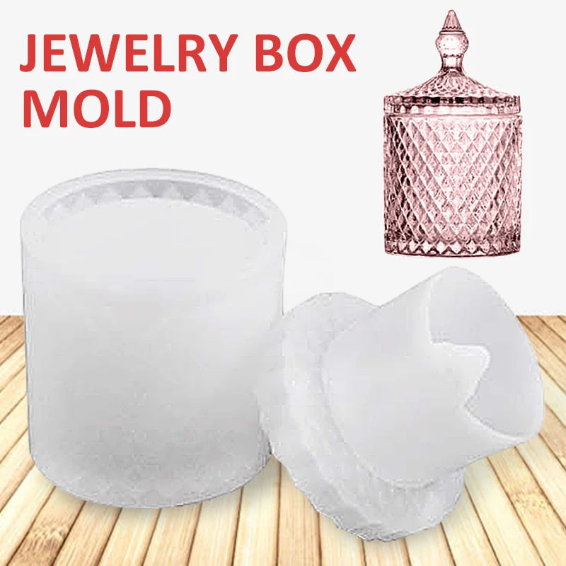 Silicone Jewelry Box Mould Storage Resin Jar Mold DIY Table Decorations
