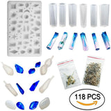 131pc Silicone Mold Jewelry Casting Earring Stud Screw Eyes Making Tools Set